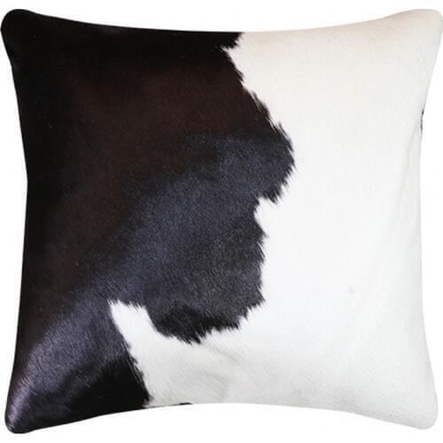 Natural black and white cowhide skin fur pillow throw for furniture upholstery cowhide skin fur sofa pillow without core