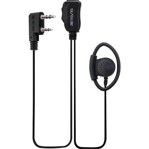 RETEVIS EEK012 Radios K-Head Double-Pin D-Shaped Earhook, Adjustable Contour, Large Volume