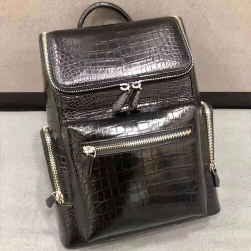 McParko Crocodile Backpack Luxury Brand Design Mens Bags Genuine Leather Back Packs Fashion Real Crocodile SKin Bags For Men NEW