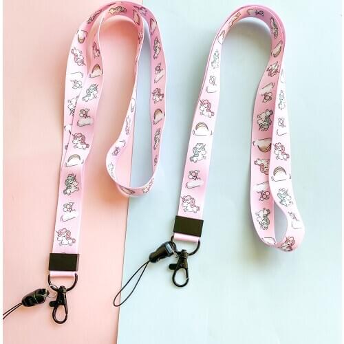 40pcs Kawaii Phone Lanyards Cute Unicorn Neck Lanyards for Mobile Phone Straps Long Lanyards for DIY Keys Card