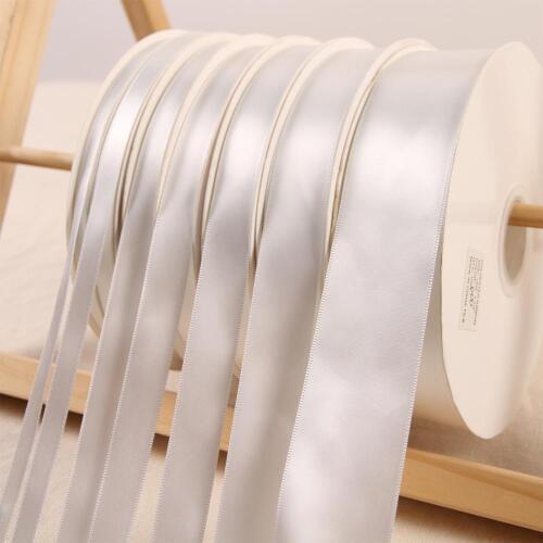 Off White Color 100Yards/Roll Polyester Ribbon Satin Ribbon Wedding Christmas Decoration Cake Gift Box Wrap DIY Hair Accessories