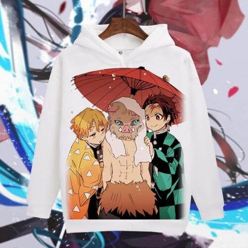 Demon Slayer: Kimetsu no Yaiba Print Hoodies Kamado Tanjirou Kamado Tanjirou Sweatshirts Long Sleeve Autumn Winter Warm Pullover