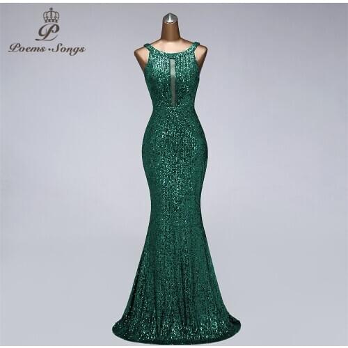 Real photos Sexy mermaid Sequin evening dress vestido de festa prom gowns vestidos elegante party night dress robe de soiree