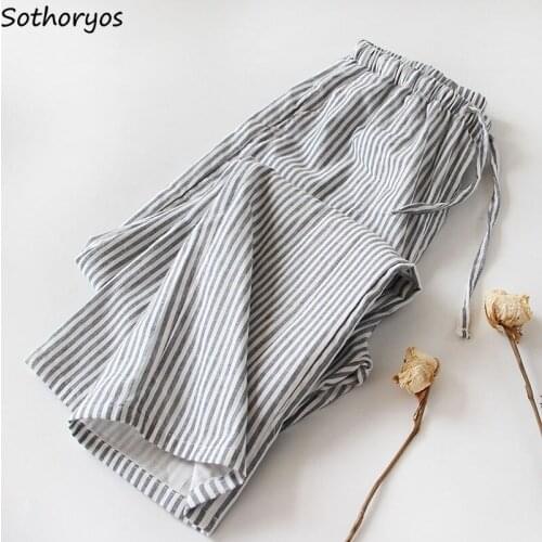 Sleep Bottoms Women Couples Loose Hot Sale Soft Sleepwear Korean Style Patchwork Comfort Unisex Long Trousers Casual Spring New