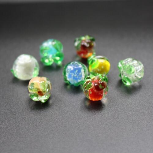 10Pcs 12mm*10mm Luminous Lampwork Glass beads Lovely Tamato beads Mix Color for jewelry making