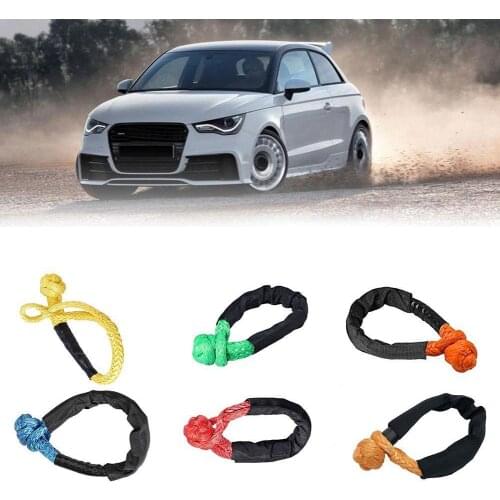 15000 Pounds Shackle Winch Ropes Towing Recovery Straps Nylon Vehicle Flexible Synthetic Soft Towing Ropes ATV Soft Shackle Tool
