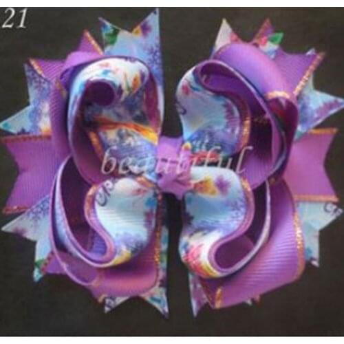16pcs Customize made Hair Accessories 4.5" A- Princess unicorn sculpture character bow clip