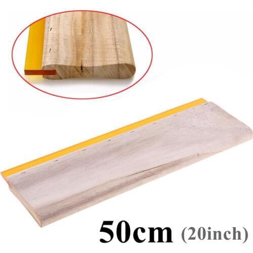 20 inches Screen Printing Squeegee 75 Durometer 50cm Long Wooden Handle Ink Squeegee Scraper for Silk Screen Printing
