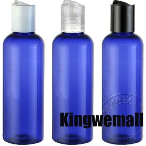 300pcs/lot 100ml Blue Oil Bottle with Plastic Press Cap,Cosmeticl Packaging LW-D-100