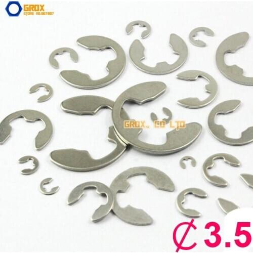 600 Pieces 3.5mm Steel E Circlip Retaining Ring Galvanized