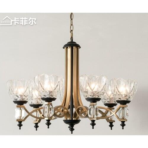 American wrought iron living room chandelier master bedroom Nordic simple net red creative personality dining room study lamp