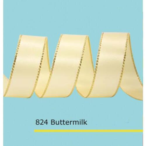 1/4" inch(6mm) Golden Edge Satin Ribbon 35 colors in stock