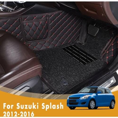 RHD Custom Car Floor Mats For Suzuki Splash 2016 2015 2014 2013 2012 Double Layer Wire Loop Car Accessories Foot Pedal Carpets