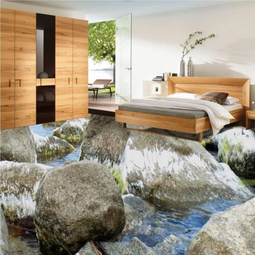 Free Shipping Stone Shoal Coast 3D bathroom floor thickened non-slip bedroom study office living room flooring wallpaper mural