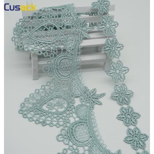 2 yard Turquoise Lace Trims for Curtain Sofa Costumes Trimmings Dress Ribbon Applique Sewing DIY Craft Lace Fabric 9.5 cm 2.5 cm