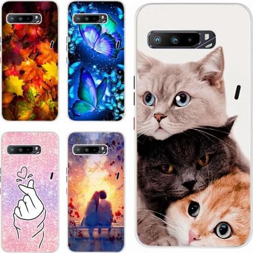 For Asus ROG Phone 3 ZS661KS Case Cute Cartoon Cat Soft Silicone Phone Cases For Asus ZS661KS I003DD I003D Back Cover Full Coque