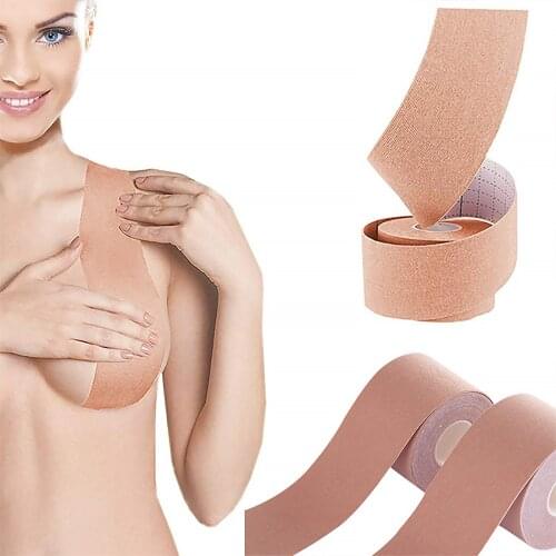 Breast Lift Tape Breathable Chest Support Boob Pasties Athletic Adhesive Push Up Nipple Covers Waterproof Invisible Easy-Tear