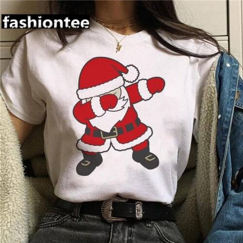 FIXSYS Merry Christmas T shirt Santa Clasu Print Women/Men T-shirt All Seasons Suitable Short Sleeve Unisex Casual Tops Tee