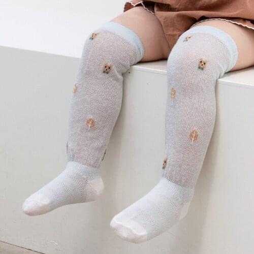 Baby Over Knee High Socks With Animal Print Child Kids Newborn Infant Girl Boy Summer Cotton Mesh Cute Funny Long Sock Stockings