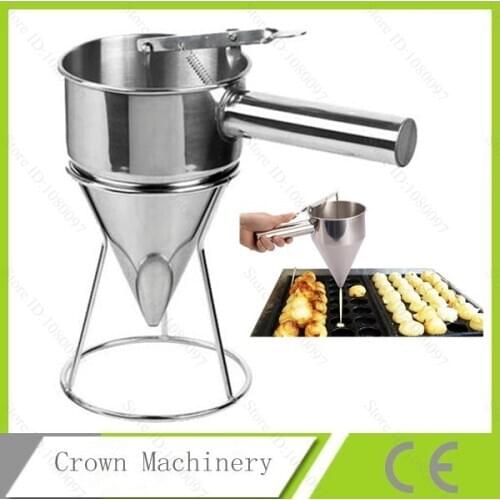 Stainless Steel taiyaki dispenser, Funnel Octopus Balls Tools, Meatball Funnel With Rack