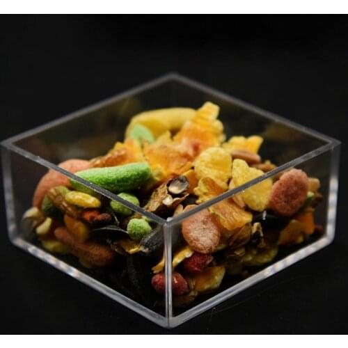 Legendog Hamster Feeding Bowl Acrylic Transparent Hamster Food Bowl Hedgehog Food Dish Hamster Clear Food Container Box