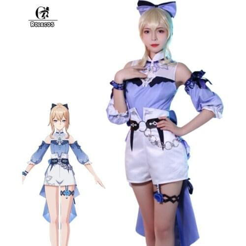 ROLECOS Game Genshin Impact Jean Cosplay Costume Sea Breeze Dandelion Jean Swimsuit Genshin Impact Cosplay for Women Halloween