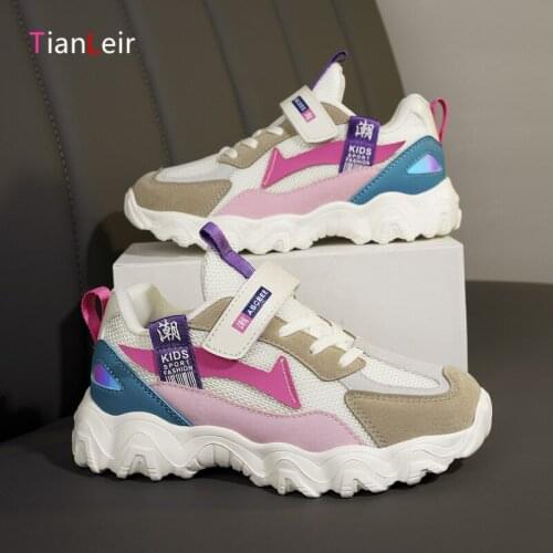 2021 Fashion Kids Shoes Girls Breathable Mesh Kids Sneakers For Girls High Quality Casual Children Shoes Basket Chaussure Enfant