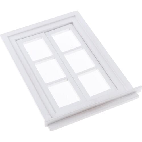 Miniature Windows Wooden European Dollhouse DIY Accessories for Any Rooms Decoration 1/12 Scale