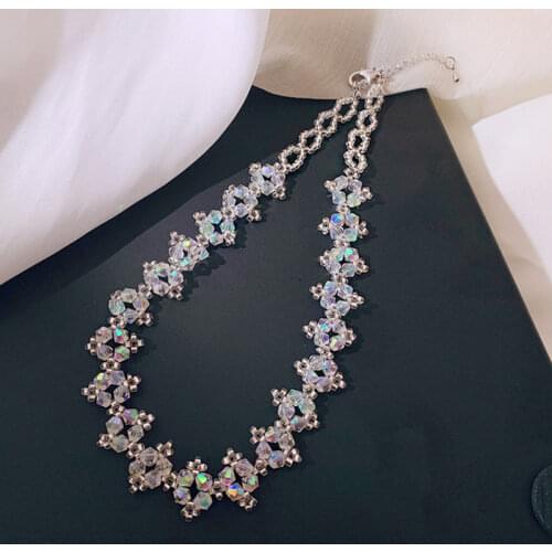 Fashion Korean Style String Beaded Clavicle Chain Niche French Romantic Style Necklaces Women Bohemian Jewelry Prom Accessories