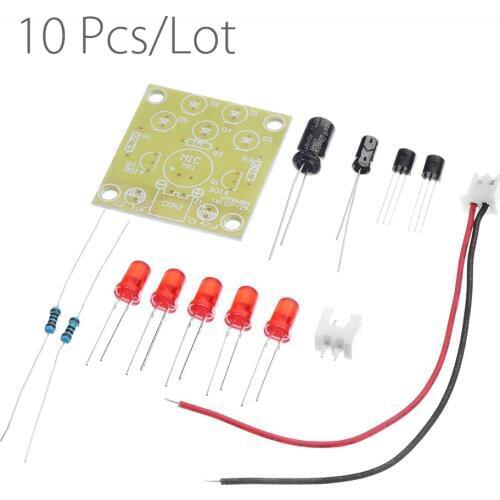 10Pcs/Lot Voice Control Melody DIY LED Flash Kit Production Suite Small Learning Electronic Kits