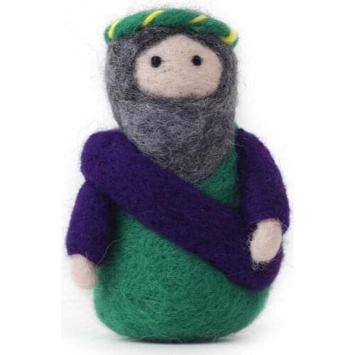 Lovely Doll Needle Felting Kit for Beginner, 4 inch Height, Include Everything Felting Tools to Make, English Instruction (C)