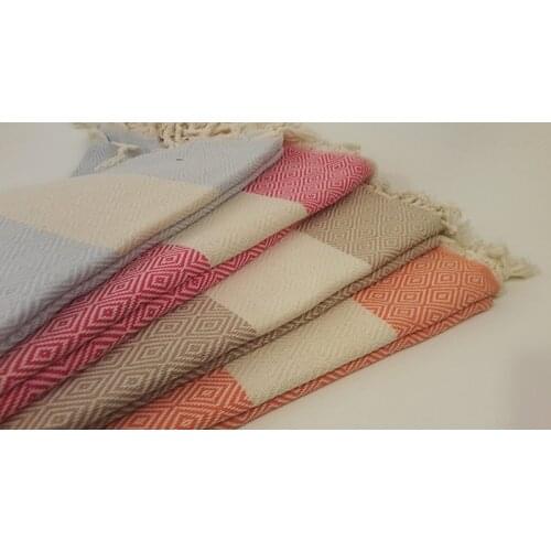 Set of 4 Diamond Cotton Turkish Woven Fouta Peshtemal Beach Bath Spa Yoga Large Size Towel Wrap