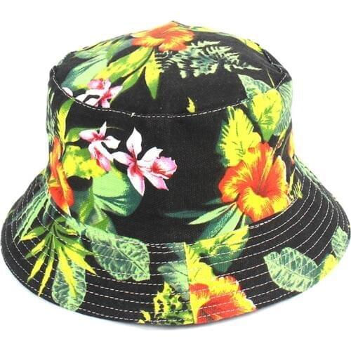 22 Colors Printed Bucket Hat Unisex Ins Trend Flat Top Outdoor Fisherman Hats Men Sunshade Caps Summer Travel Sun Cap Wholesale