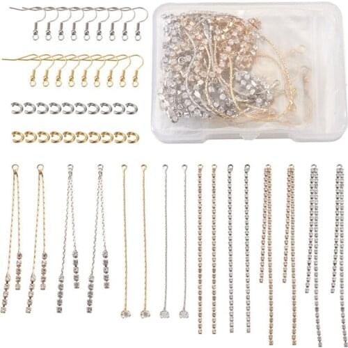 Brass Cubic Zirconia Tassel Pendants 304 Stainless Steel Earring Hooks for Jewelry Making DIY Earring Accessories Finding