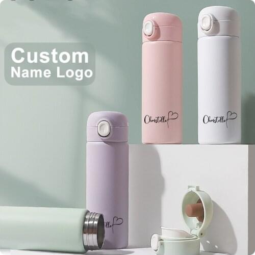 Custom Love Name 380ML Thermos Portable Travel 304 Stainless Steel Bottle Leak For Girl Boy Gift Friend Cute High End Gift Cup
