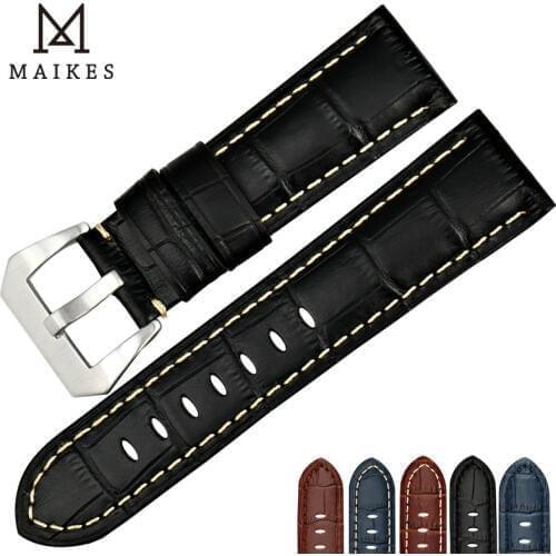 MAIKES New genuine leather watch band 22 24 26mm watchbands for watch strap watch accessories bracelet Wachbands