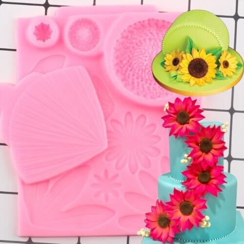 Sunflower Daisy Silicone Mold DIY Party Fondant Cake Decorating Tools Sugarcraft Chocolate Gumpaste Molds Clay Candy Moulds