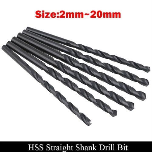 12.1mm 12.2mm 12.3mm 12.4mm 12.5mm Metal Wood AL Tool High Speed Steel HSS Black Finished Spiral Straight Shank Twist Drill Bit