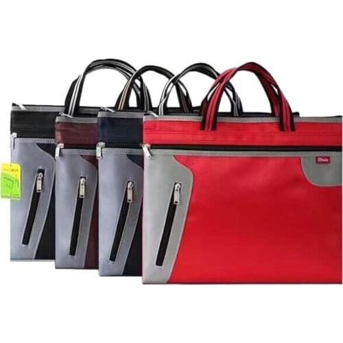 4 Color Commercial Business Document Bag A4 Tote file folder Filing Bag Meeting Bag Side Zipper Pocket office bags for documents