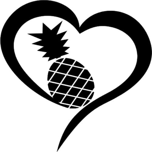15*15cm Pineapple Heart Vinyl Decal Sticker Funny Car Window Bumper Novelty JDM Drift Vinyl Decal Sticker