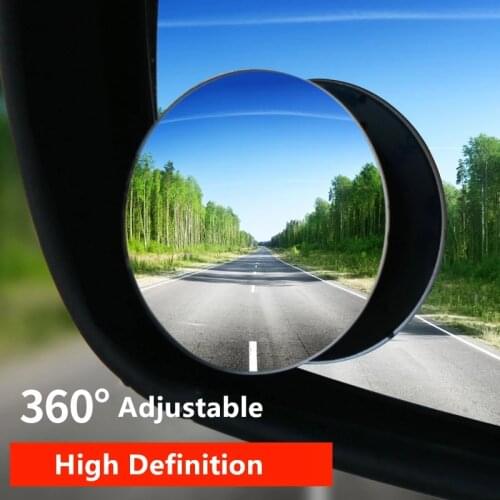 HD 360 Degree Wide Angle Adjustable Car Rearview Convex Mirror for Car Rearview Back Mirror Vehicle Blind Spot Rimless