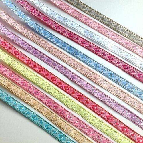1M Ethnic Embroidered Jacquard Ribbons Trim webbing tape DIY hair bow accessories craft For Headwear Decoration apparel fabrics