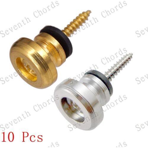 10 Pcs Big Round Head Strap Button Strap End Metal Lock Pin Peg.for Ukulele Bass Guitar