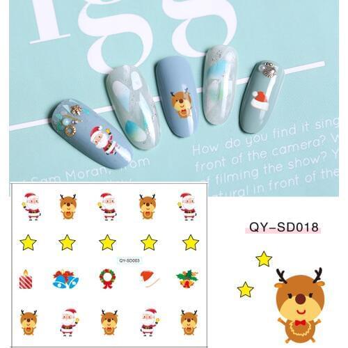 1x NEW Christmas Designs Nail Decals 3d Nail Art Stickers Manicure Pedicure Salon Express Foils Styling Tools