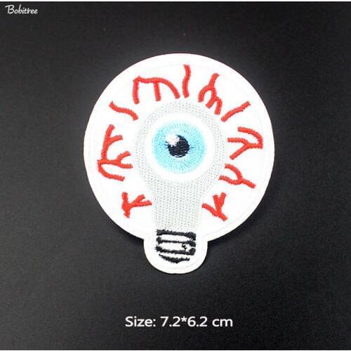 2019 New Design Eyeball Patches Badges hot iron on for Girls Clothing T-shirt Decoration Embroidered Applique Stickers
