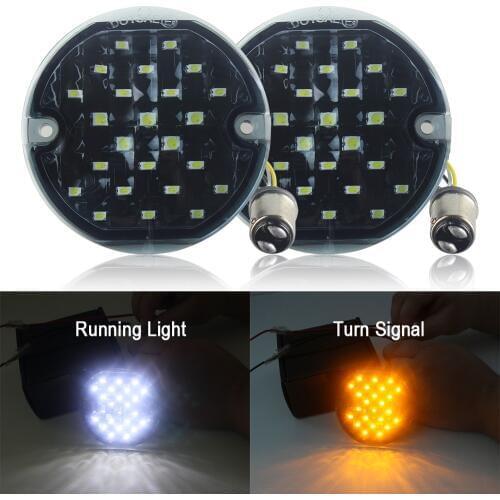 3.25" Round Amber White LED Front Rear Indicator Parking Tail Light Turn signal lights DOT SAE E9