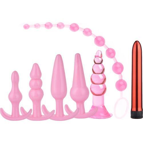 7pcs/set Butt Plug Male Prostate Massager Anal Plug Vibrator Anal Sex Toys Anal Beads Plug G Spot Stimulator Adult Masturbator