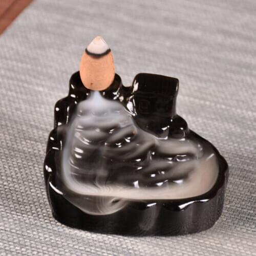 Back flow incense burner lotus sandalwood small ornaments mini inverted aroma diffuser