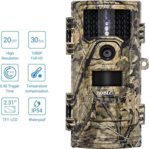 BOBLOV CT006 Hunting Video Camera 20MP 1080p 30fps Trail camera Farm Home Security 0.4s Trigger Time Wildlife Hidden Photo Trap