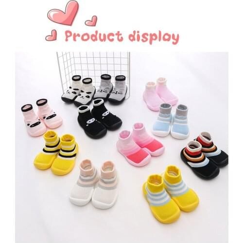 Toddler Baby Knitted Leopard Floor Socks Shoes With Rubber Soles Infant Anti-slip Indoor Socks Newborn Baby Socks